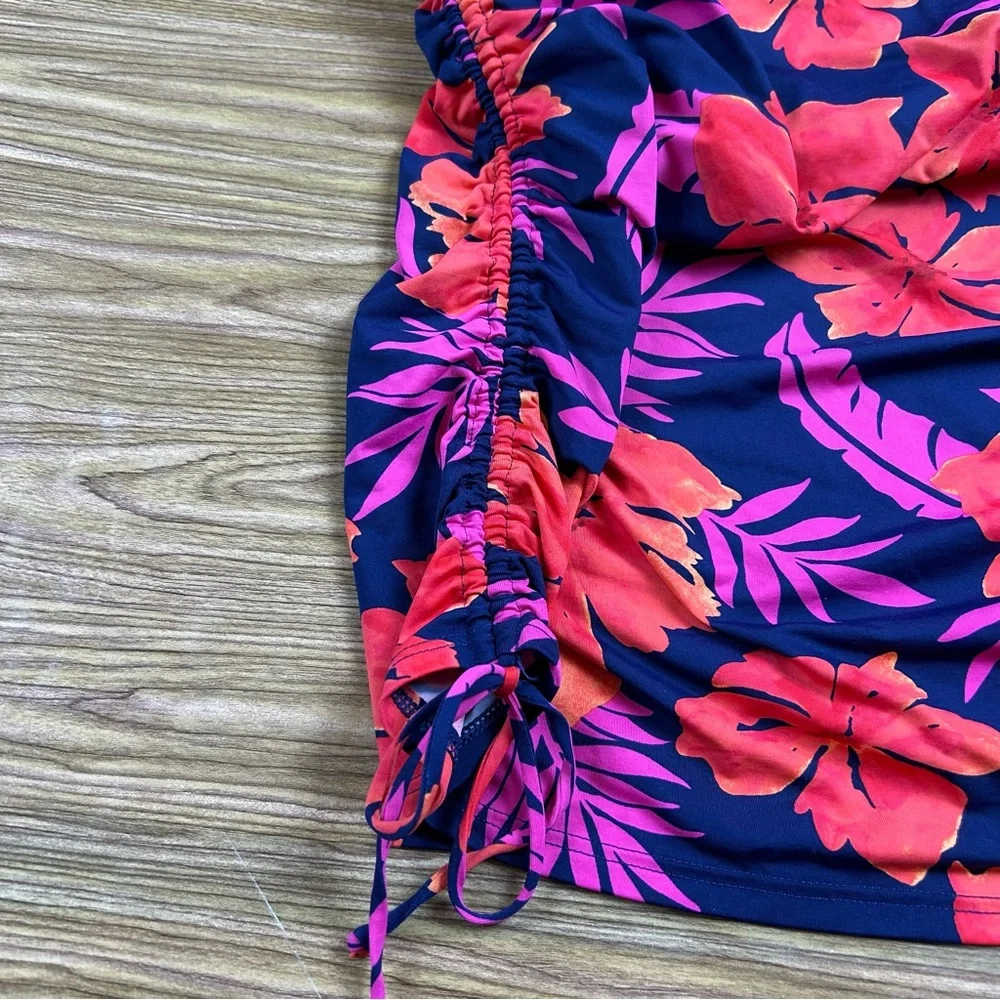 Lands’ End Bra Size Underwire Tankini Top Floral Tropical - Size 16 DDD - Picture 3 of 8